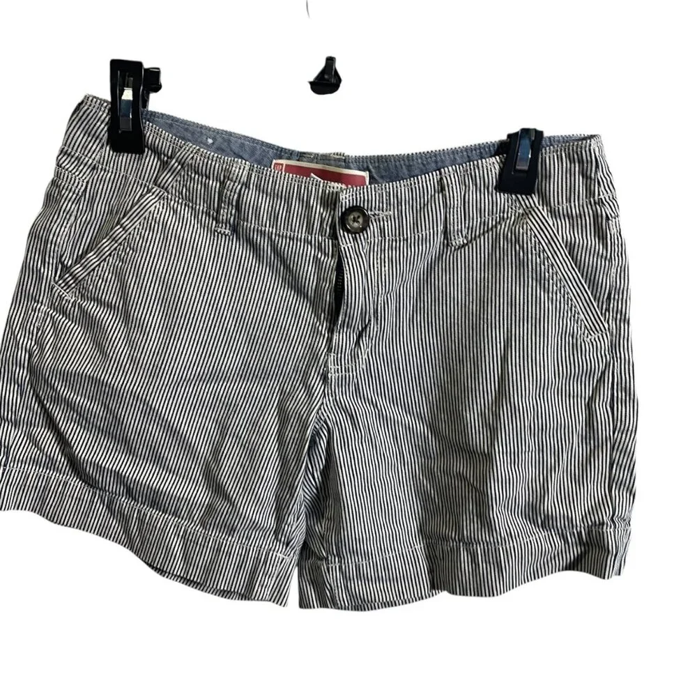 Gap Jeans Womens Striped Shorts Size 2 Blue/White Casual Cotton‎